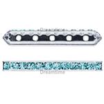 Dreamtime Crystal DC 77730 Rondelle Spacer Bars 5 Hole Aqua/Silver